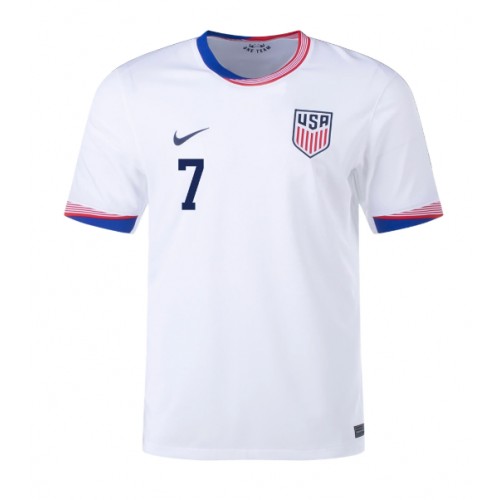 Forenede Stater Giovanni Reyna #7 Hjemmebanetrøje Copa America 2024 Kortærmet Forenede Stater Giovanni Reyna #7 Hjemmebanetrøje Copa America 2024 Kortærmet